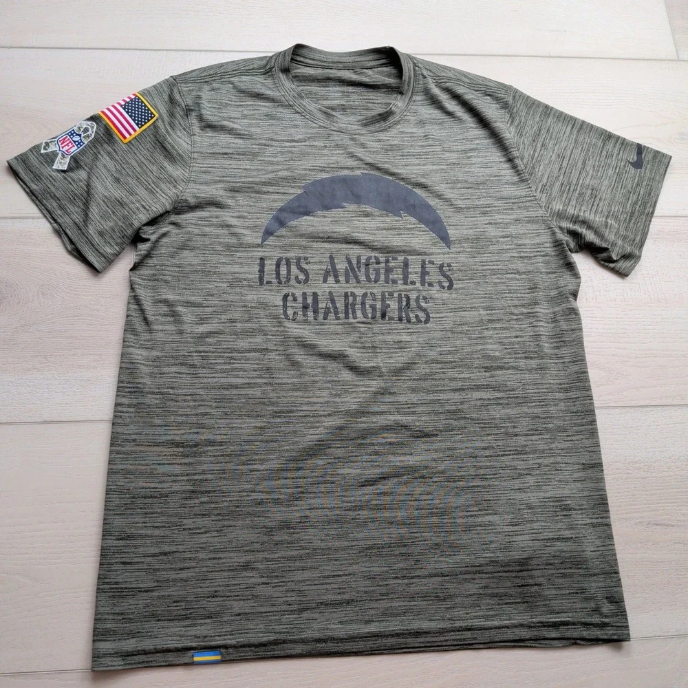 Nike LA Chargers Salute to Service T-Shirt‎ Mens M On Field NFL Olive Green